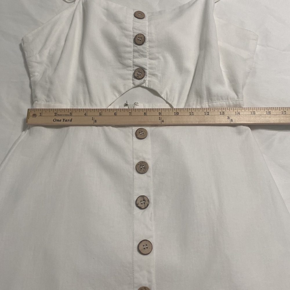 Cotton Candy LA White Adjustable Spaghetti Strap Cut Out Back Mini Dress Size L - Picture 14 of 16